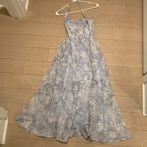 ASTR Mariella Floral Halter Midi Dress | Blue | Size XS